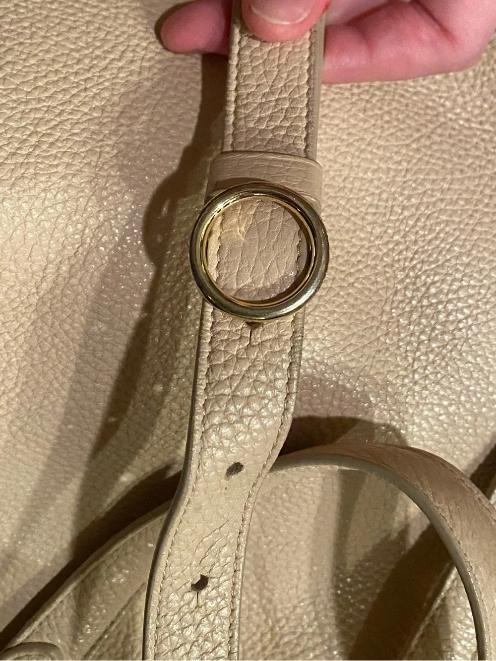 Cuyana 13 Inch Classic Women's Leather Shoulder Bag - Nude